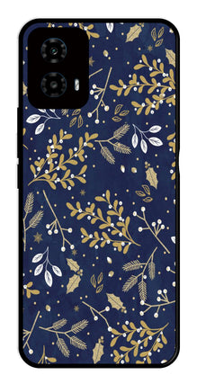 Floral Pattern  Metal Mobile Case for Moto G34