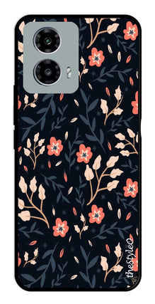 Floral Pattern Metal Mobile Case for Moto G13