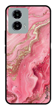 Pink Marble Metal Mobile Case for Moto G13