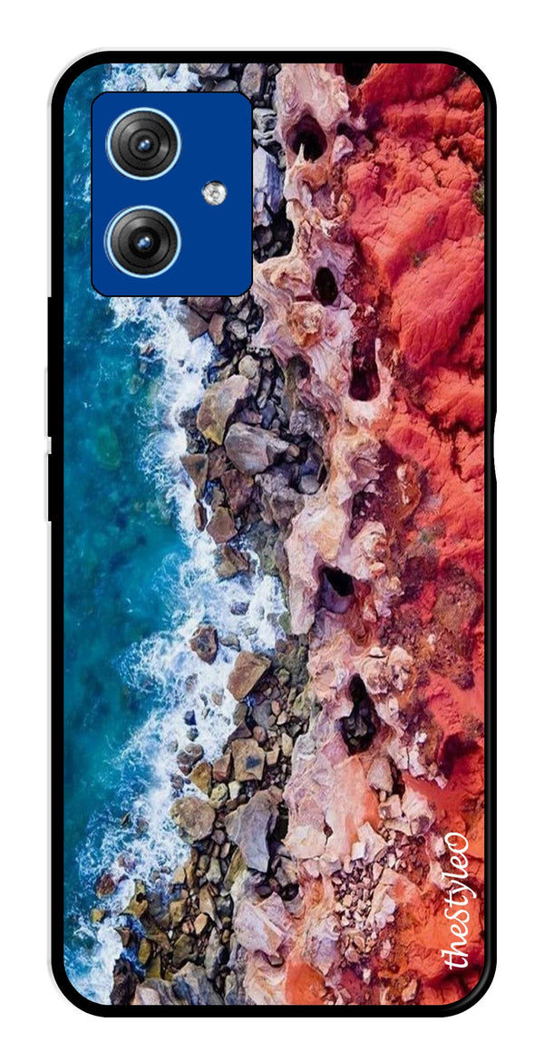 MultiColor Pattern Metal Mobile Case for Moto G14 (Design No -17)