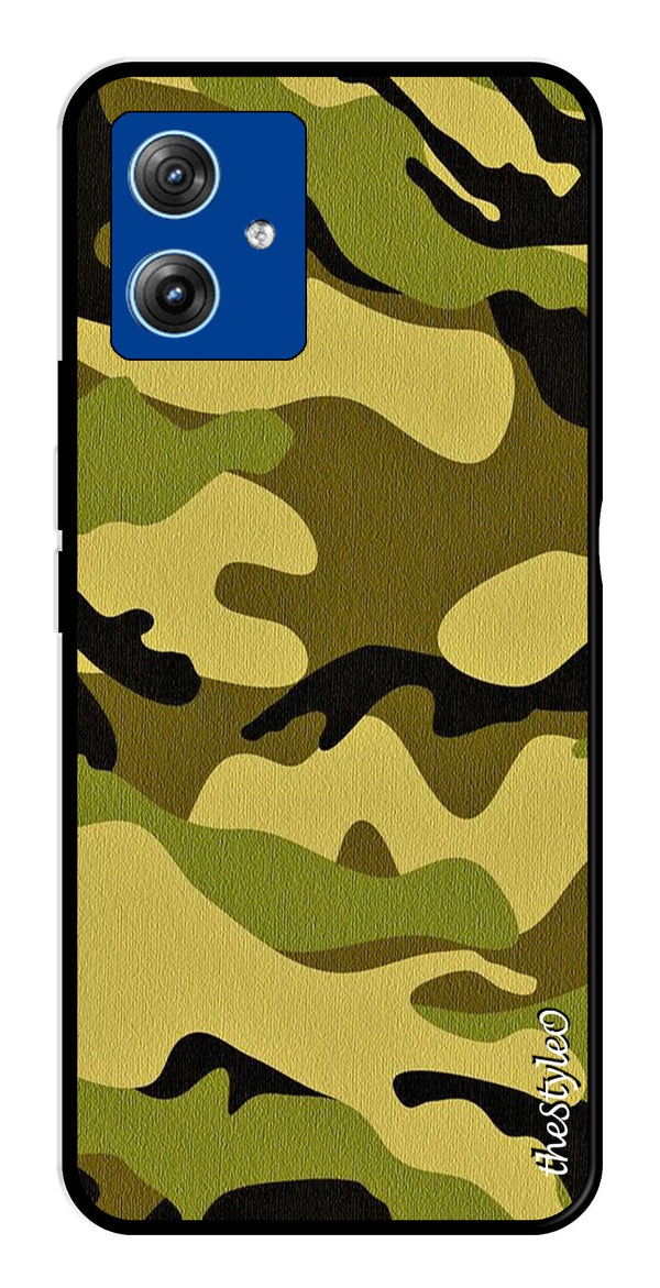 Blue Marble Metal Mobile Case for Moto G14 (Design No -34)