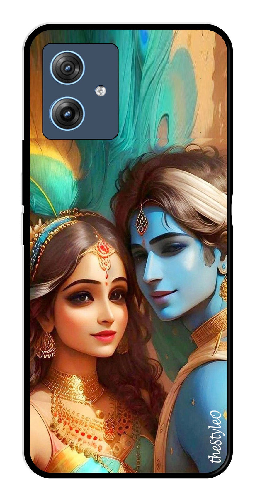 Lord Radha Krishna Metal Mobile Case for Moto G64 5G (Design No -01)
