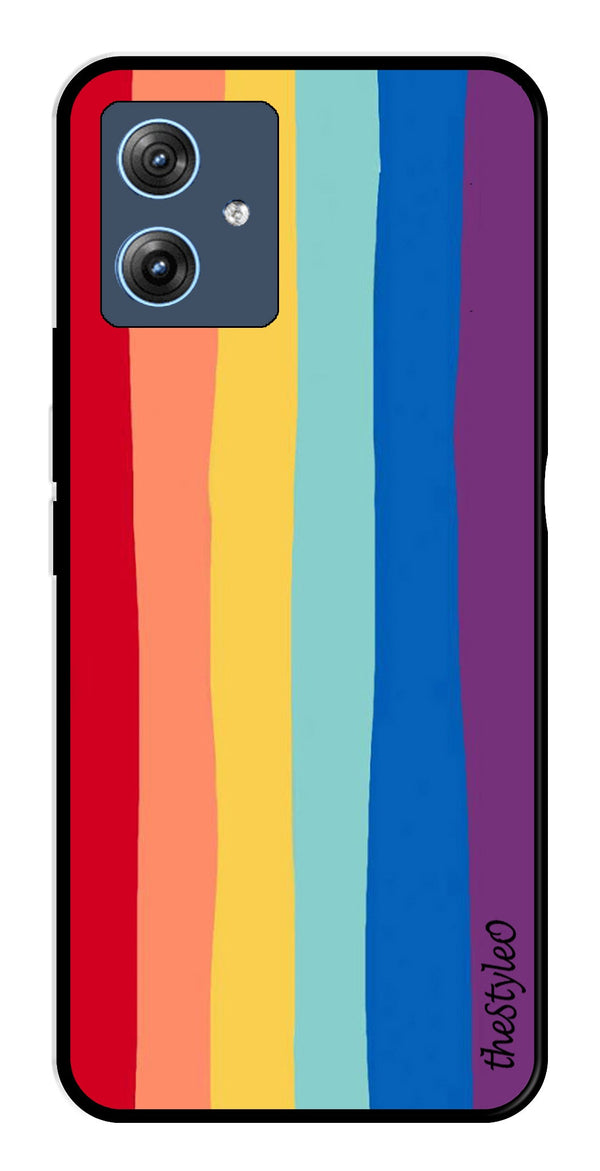 Rainbow MultiColor Metal Mobile Case for Moto G64 5G (Design No -03)