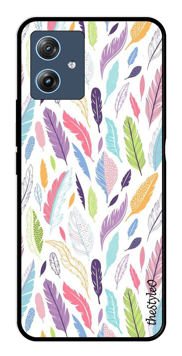 Colorful Feathers Metal Mobile Case for Moto G64 5G (Design No -06)