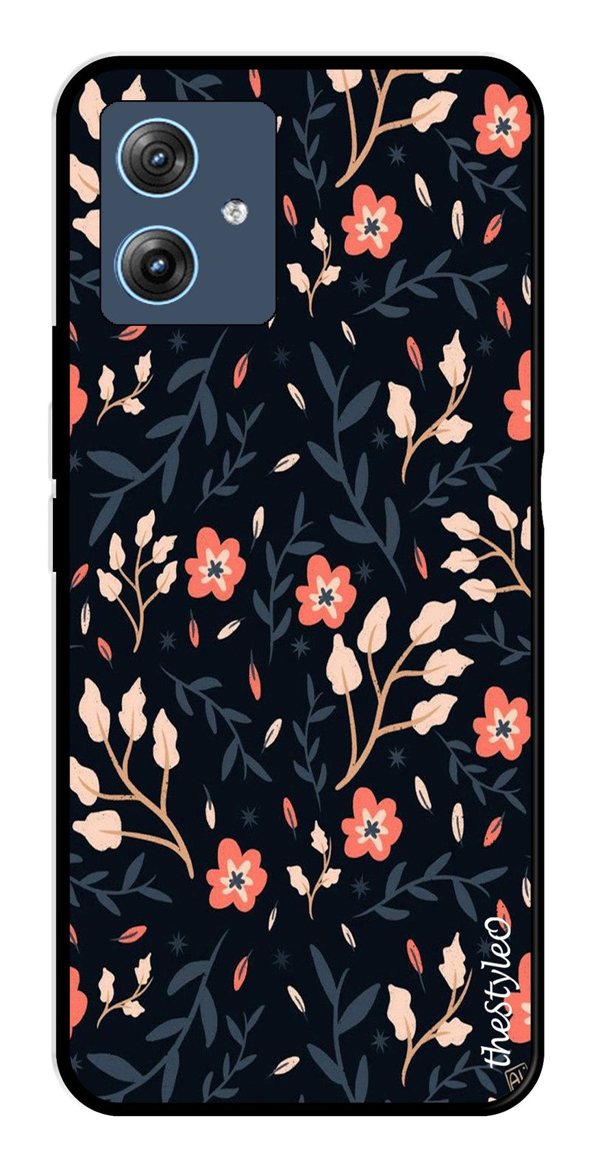 Floral Pattern Metal Mobile Case for Moto G64 5G (Design No -10)