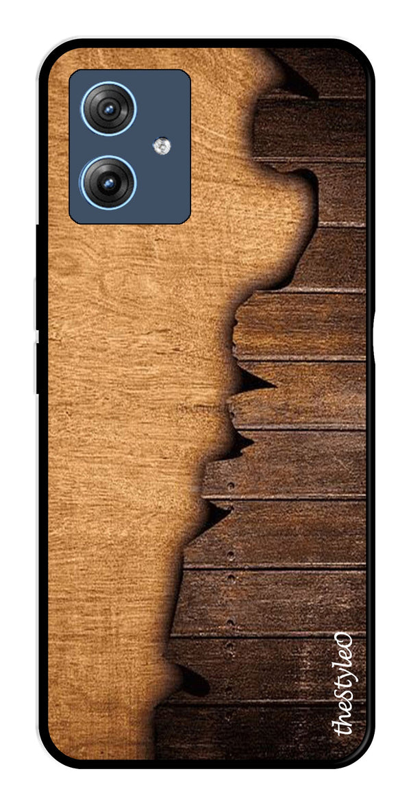 Wooden Design Metal Mobile Case for Moto G64 5G (Design No -13)