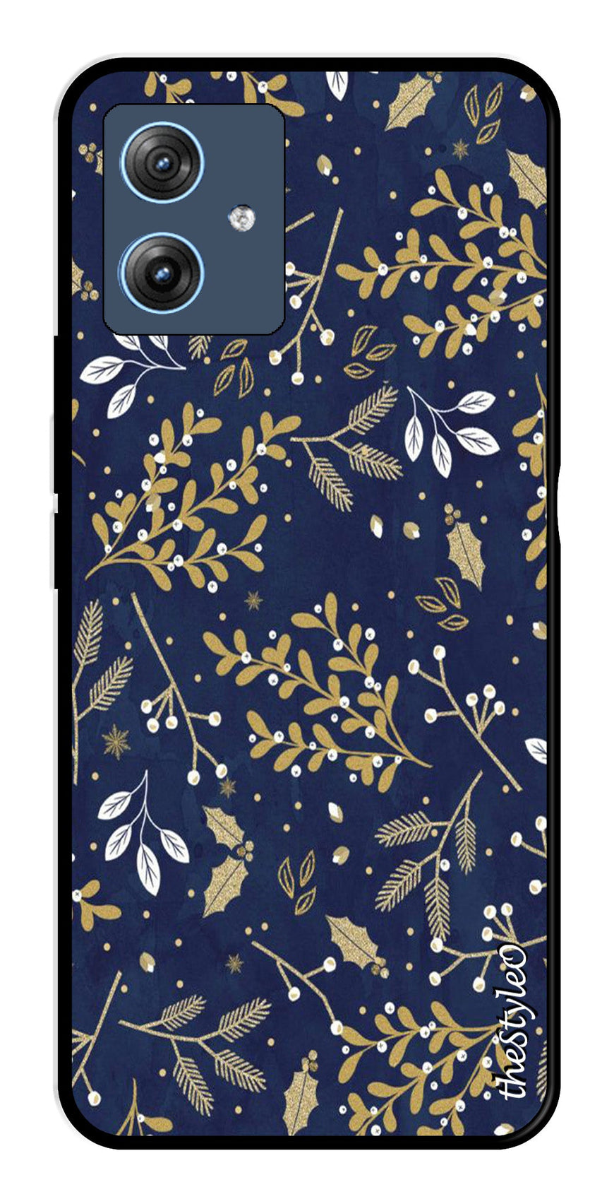 Leaves Design Metal Mobile Case for Moto G64 5G (Design No -51)