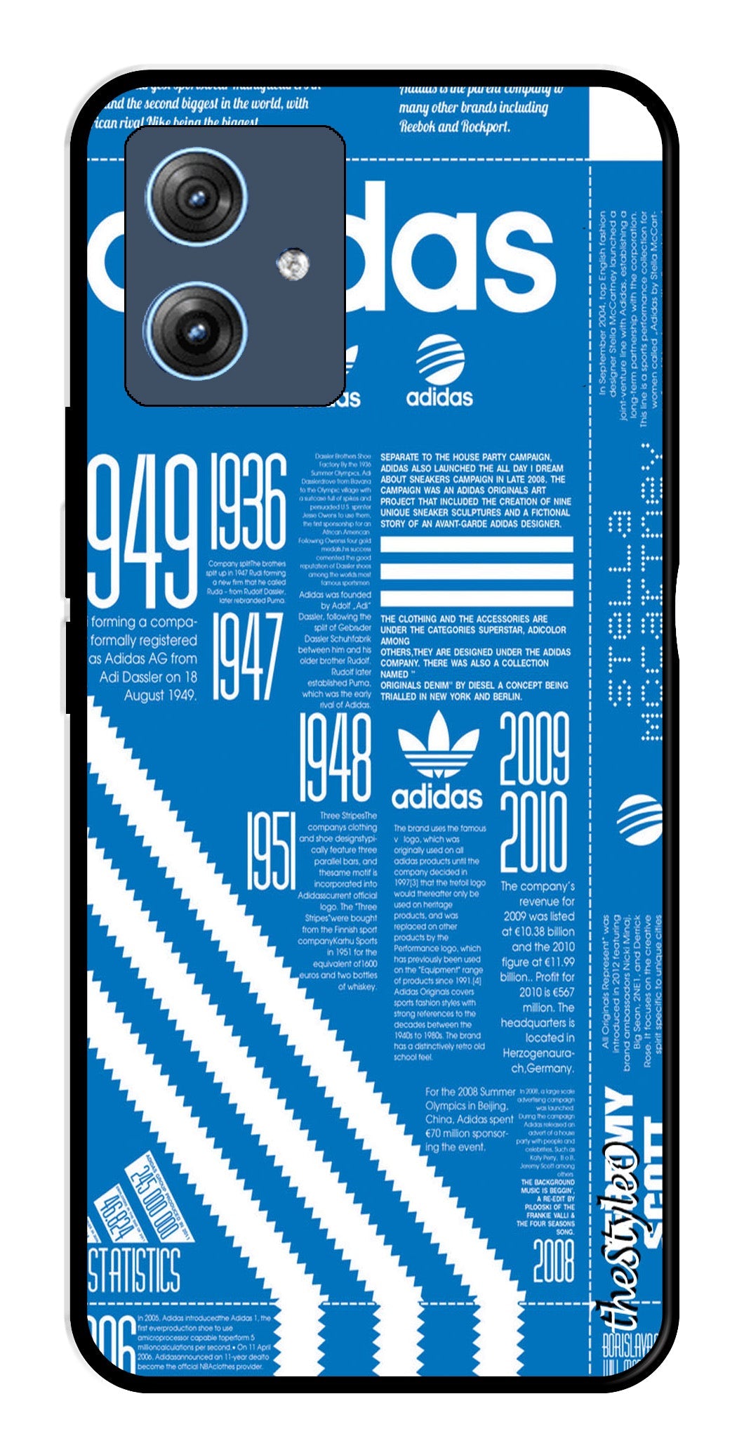 Adidas Design Metal Mobile Case for Moto G64 5G (Design No -58)