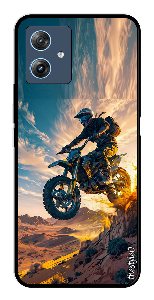 Bike Rider Metal Mobile Case for Moto G64 5G (Design No -59)