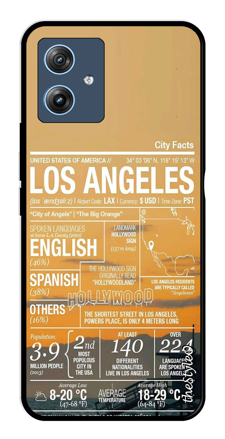 Los Angeles Metal Mobile Case for Moto G64 5G (Design No -68)