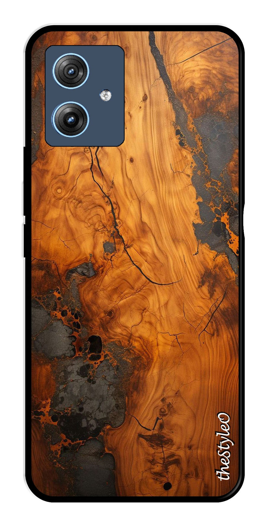 Wooden Design Metal Mobile Case for Moto G64 5G (Design No -74)