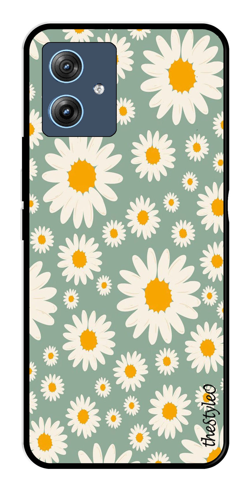 Floral Design Metal Mobile Case for Moto G64 5G (Design No -87)