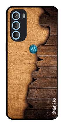Wooden Design Metal Mobile Case for Moto G71 5G