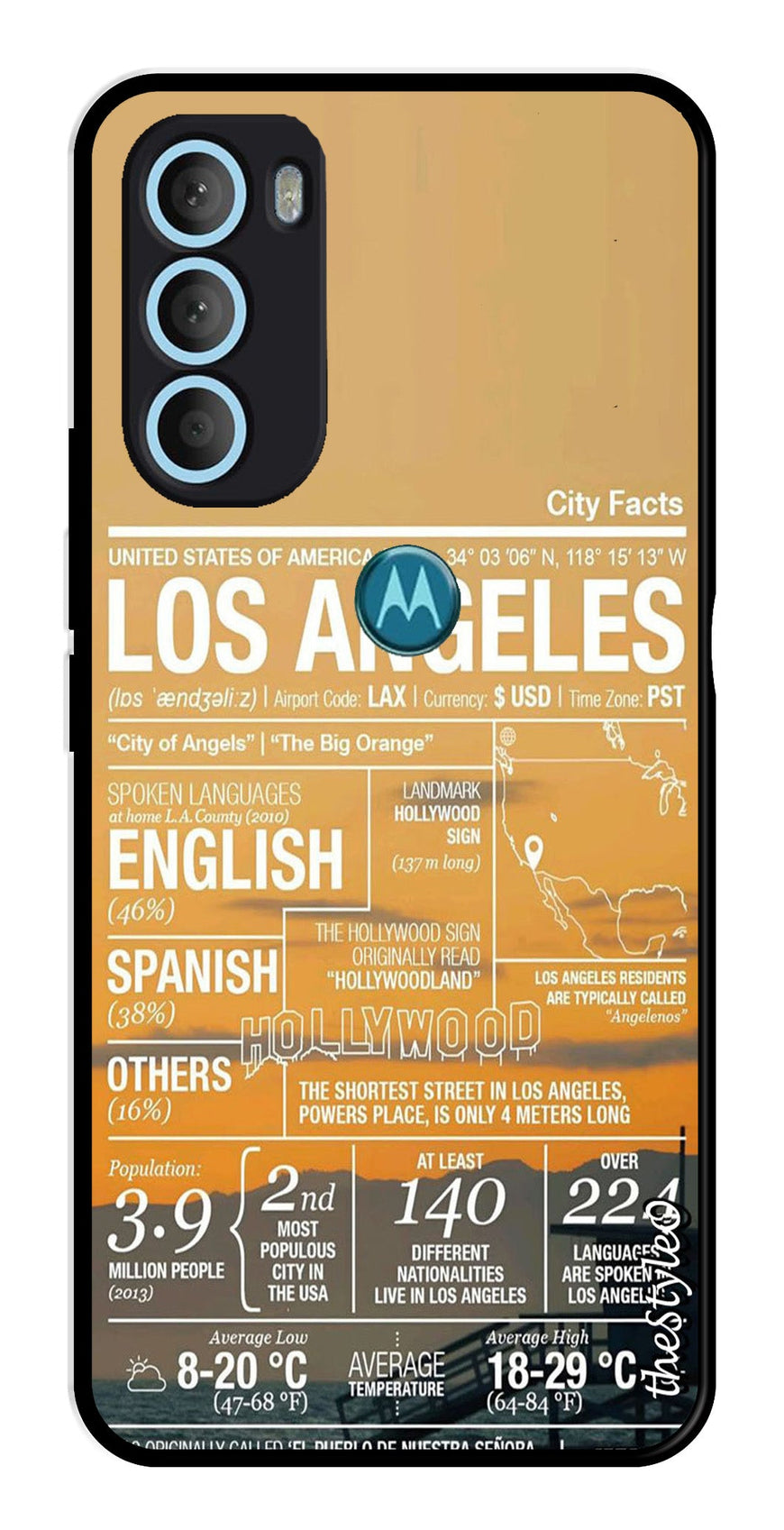 Los Angeles Metal Mobile Case for Moto G71 5G (Design No -68)