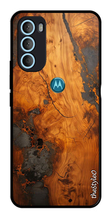 Wooden Design Metal Mobile Case for Moto G71 5G