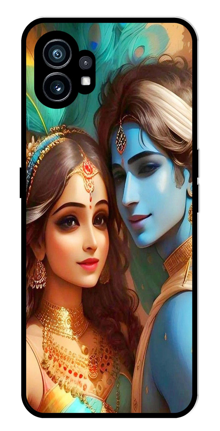 Lord Radha Krishna Metal Mobile Case for Nothing Phone 1   (Design No -01)