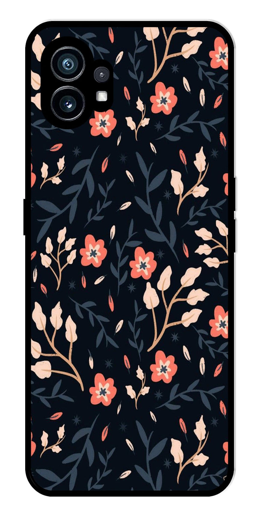 Floral Pattern Metal Mobile Case for Nothing Phone 1   (Design No -10)