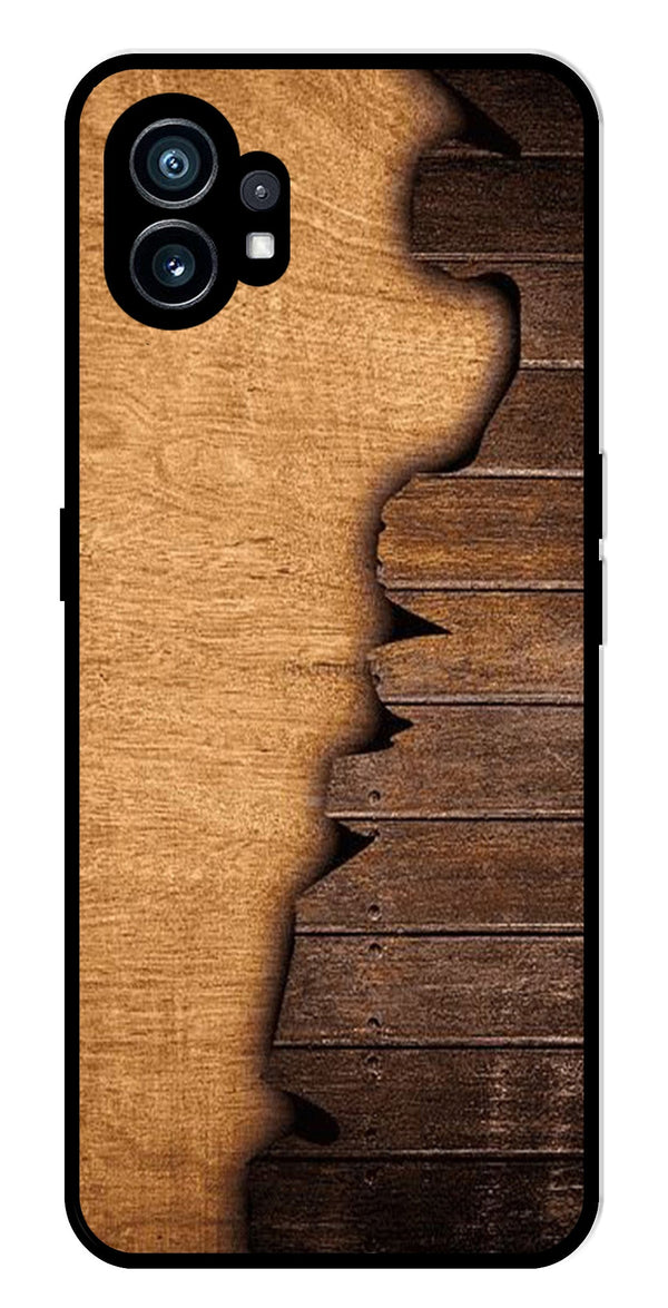 Wooden Design Metal Mobile Case for Nothing Phone 1   (Design No -13)