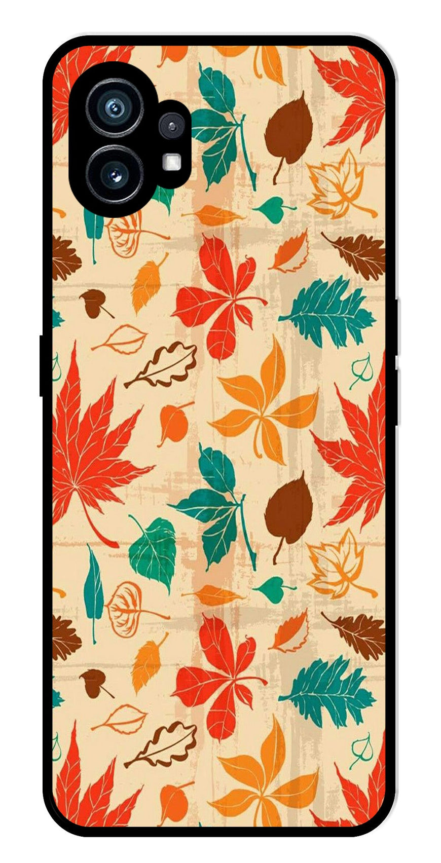Leafs Design Metal Mobile Case for Nothing Phone 1   (Design No -14)