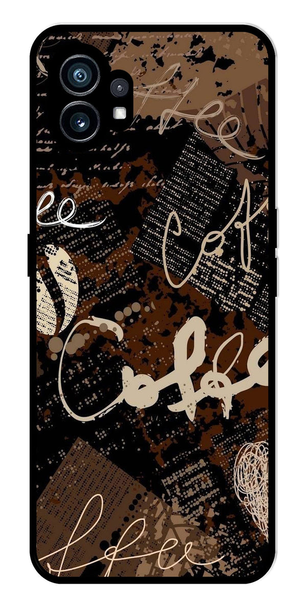 Coffee Pattern Metal Mobile Case for Nothing Phone 1   (Design No -37)