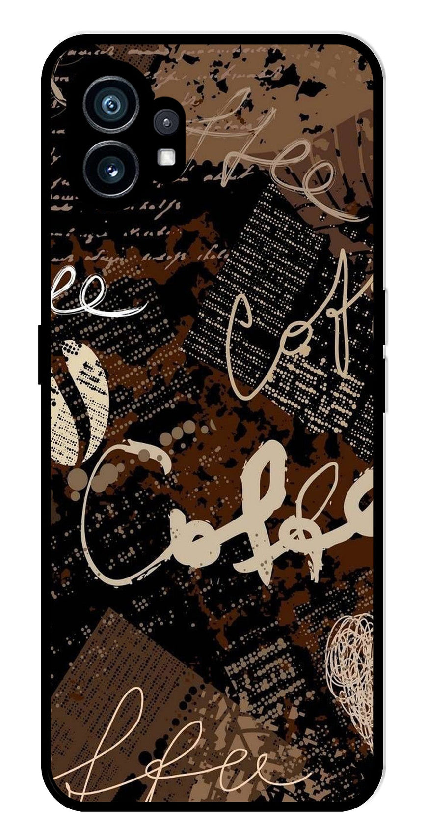 Coffee Pattern Metal Mobile Case for Nothing Phone 1   (Design No -37)