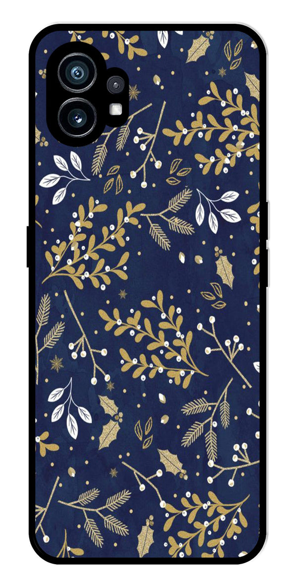 Floral Pattern  Metal Mobile Case for Nothing Phone 1   (Design No -52)