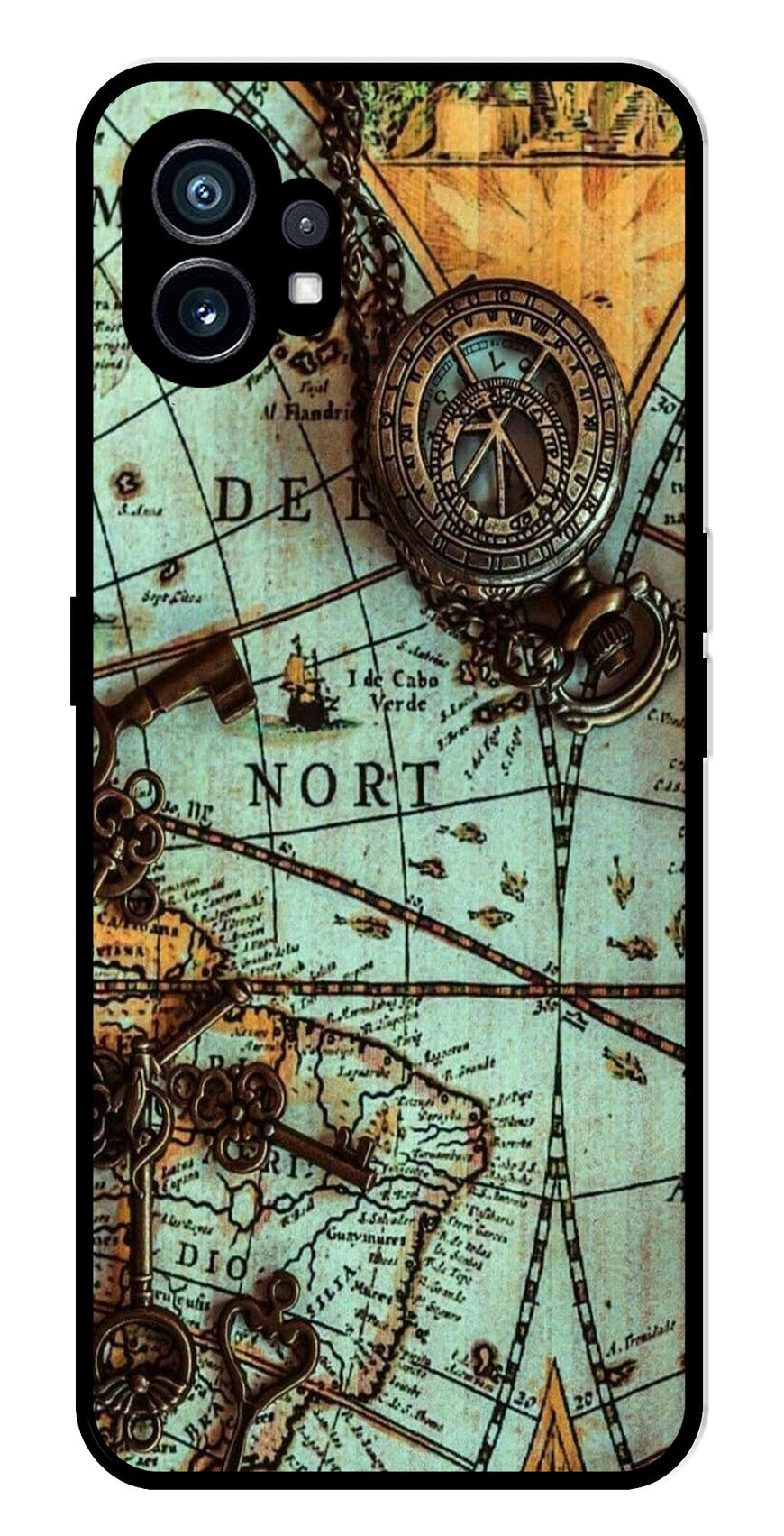 Map Design Metal Mobile Case for Nothing Phone 1   (Design No -54)