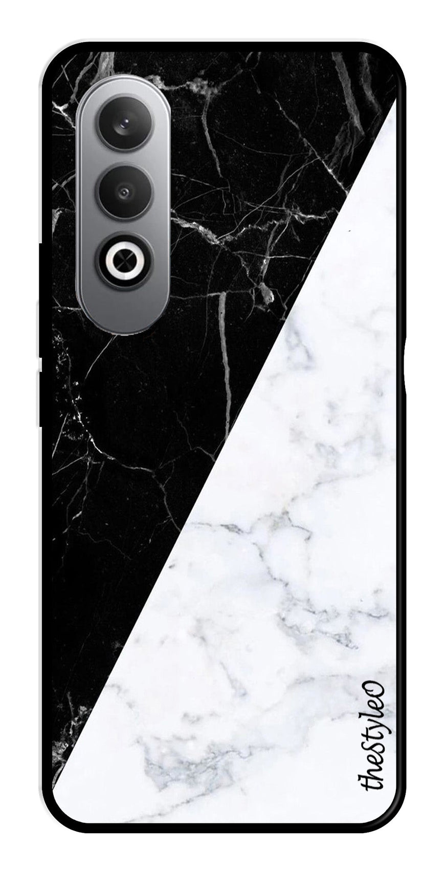 Black White Marble Design Metal Mobile Case for OnePlus Nord CE4 (Design No -09)