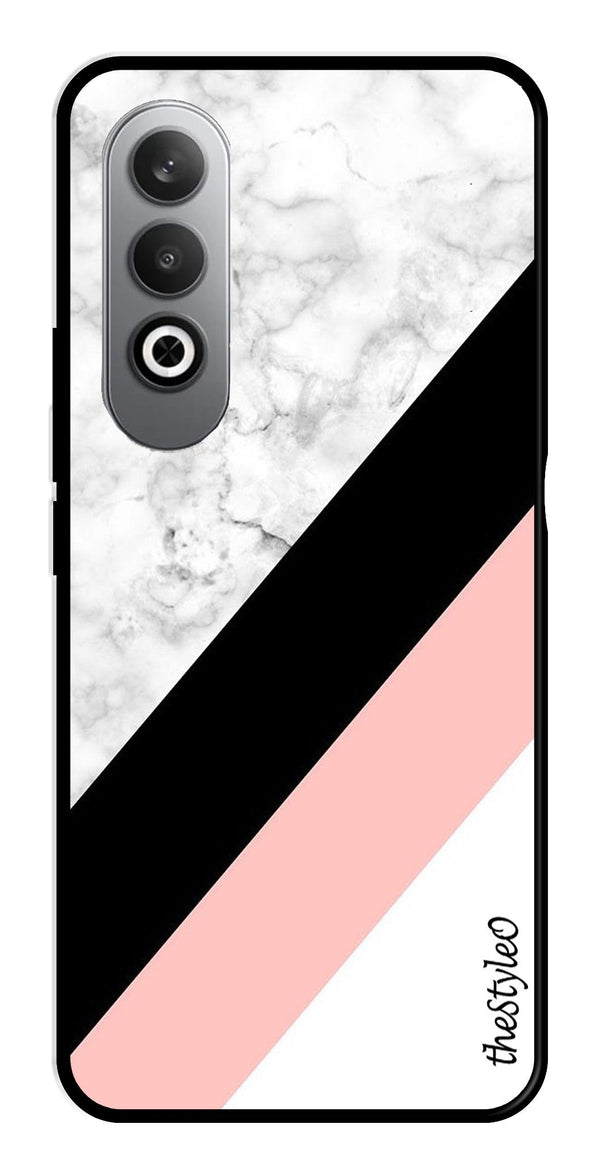 Pink Pattern Metal Mobile Case for OnePlus Nord CE4 (Design No -23)