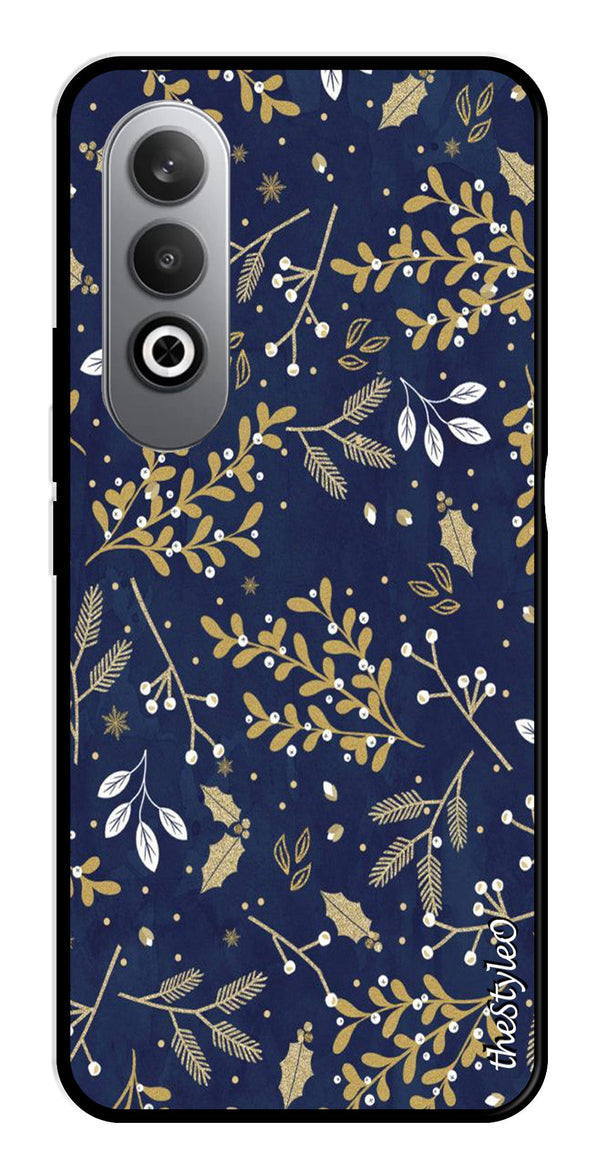 Leaves Design Metal Mobile Case for OnePlus Nord CE4 (Design No -51)