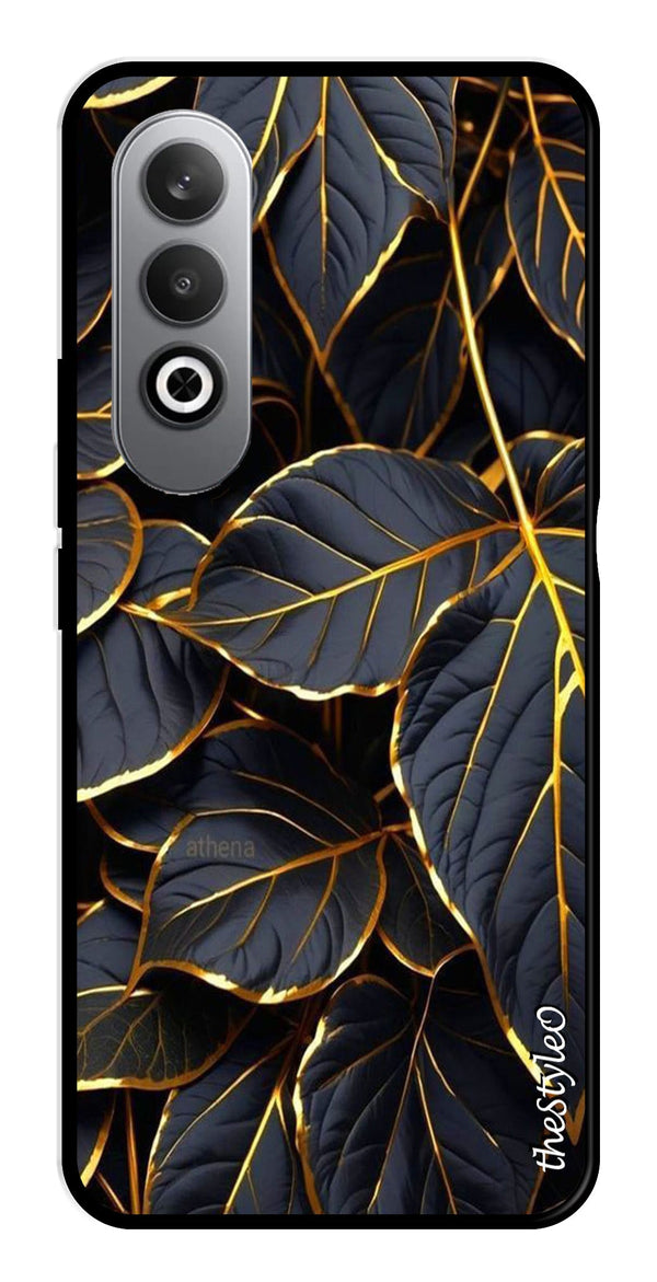 Gold Leaf Metal Mobile Case for OnePlus Nord CE4 (Design No -73)