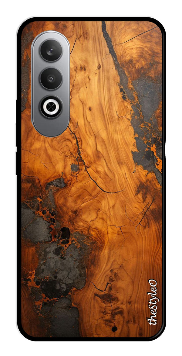 Wooden Design Metal Mobile Case for OnePlus Nord CE4 (Design No -74)
