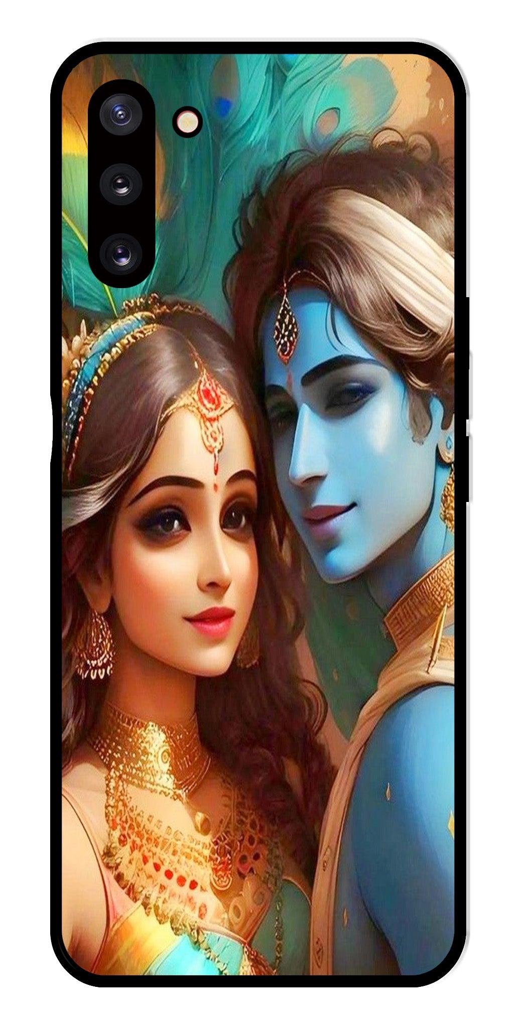 Lord Radha Krishna Metal Mobile Case for Samsung Galaxy Note 10   (Design No -01)