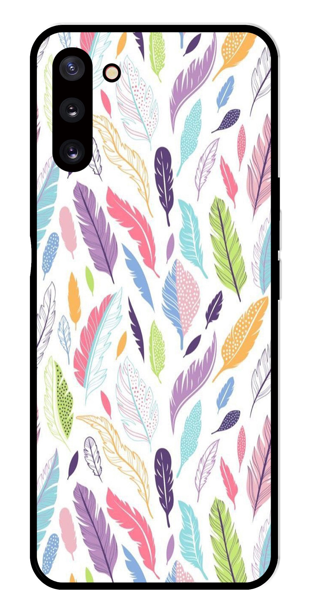 Colorful Feathers Metal Mobile Case for Samsung Galaxy Note 10   (Design No -06)