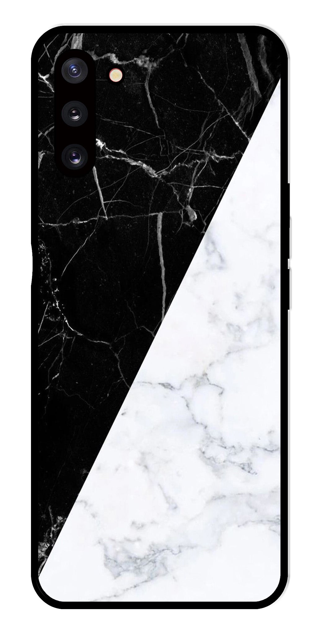 Black White Marble Design Metal Mobile Case for Samsung Galaxy Note 10   (Design No -09)