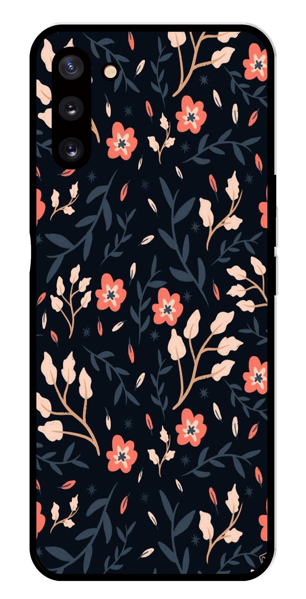 Floral Pattern Metal Mobile Case for Samsung Galaxy Note 10   (Design No -10)
