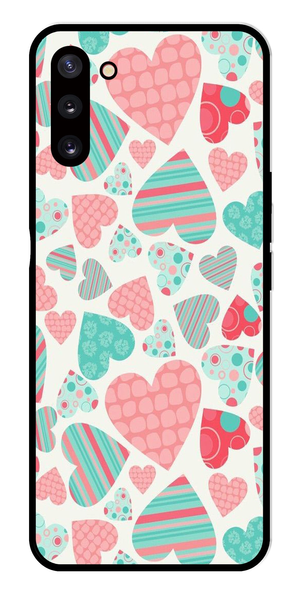 Hearts Pattern Metal Mobile Case for Samsung Galaxy Note 10   (Design No -22)