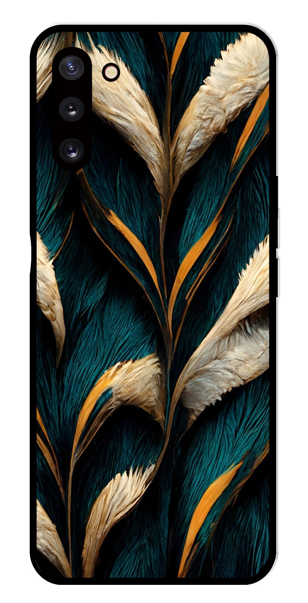 Feathers Metal Mobile Case for Samsung Galaxy Note 10   (Design No -30)
