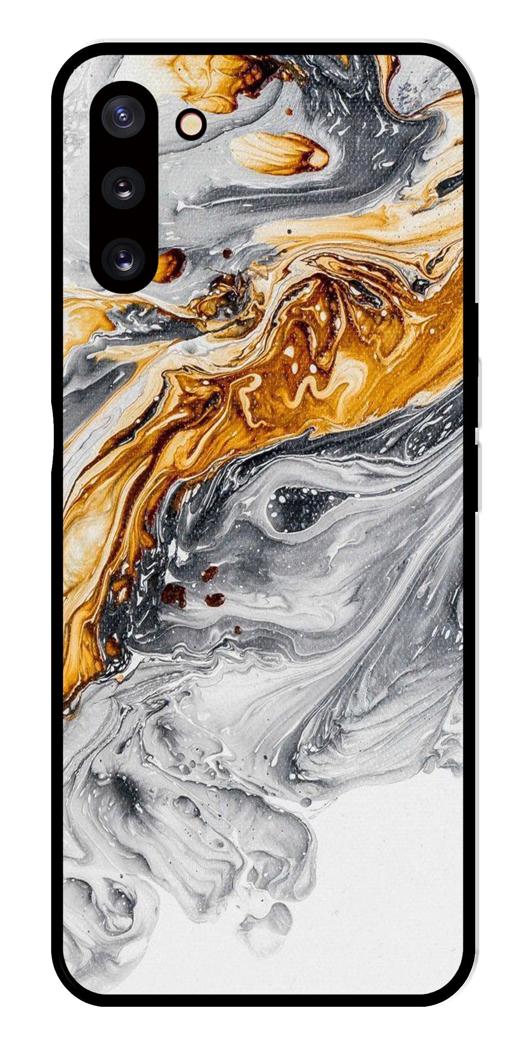 Marble Pattern Metal Mobile Case for Samsung Galaxy Note 10   (Design No -36)