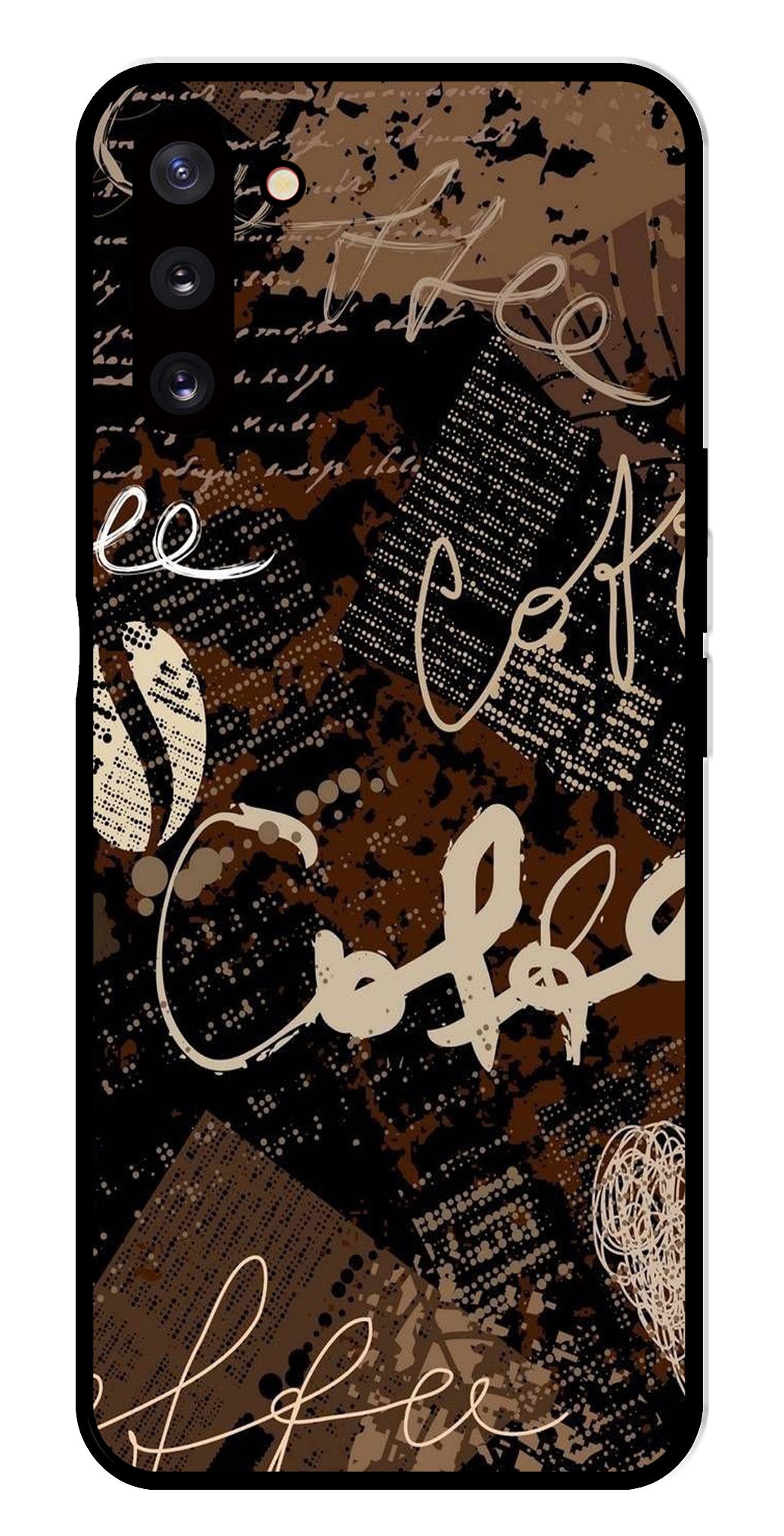 Coffee Pattern Metal Mobile Case for Samsung Galaxy Note 10   (Design No -37)