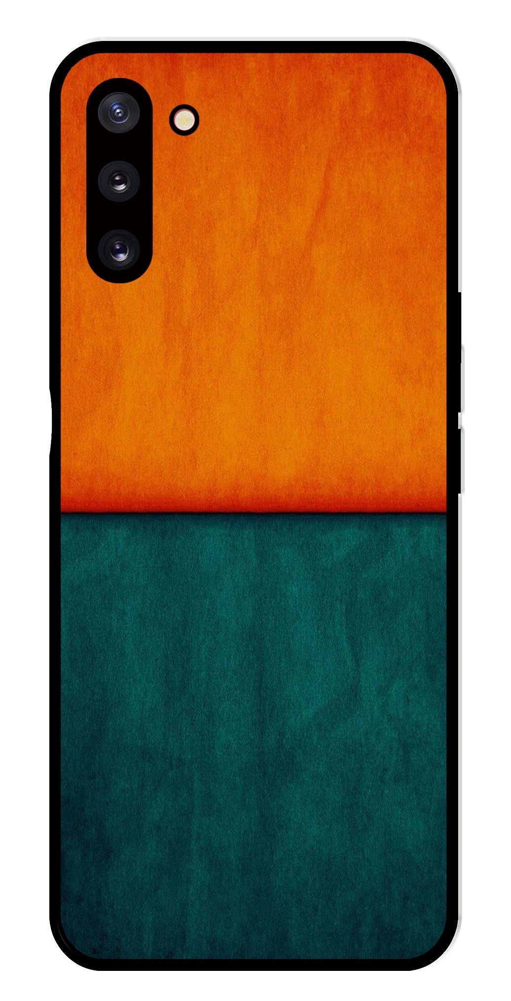 Orange Green Pattern Metal Mobile Case for Samsung Galaxy Note 10   (Design No -45)