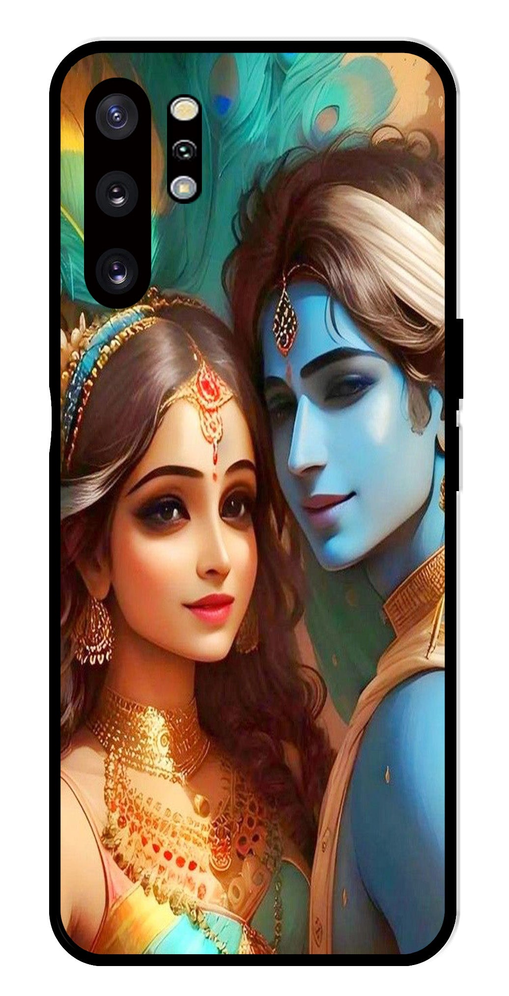 Lord Radha Krishna Metal Mobile Case for Samsung Galaxy Note 10 Plus   (Design No -01)