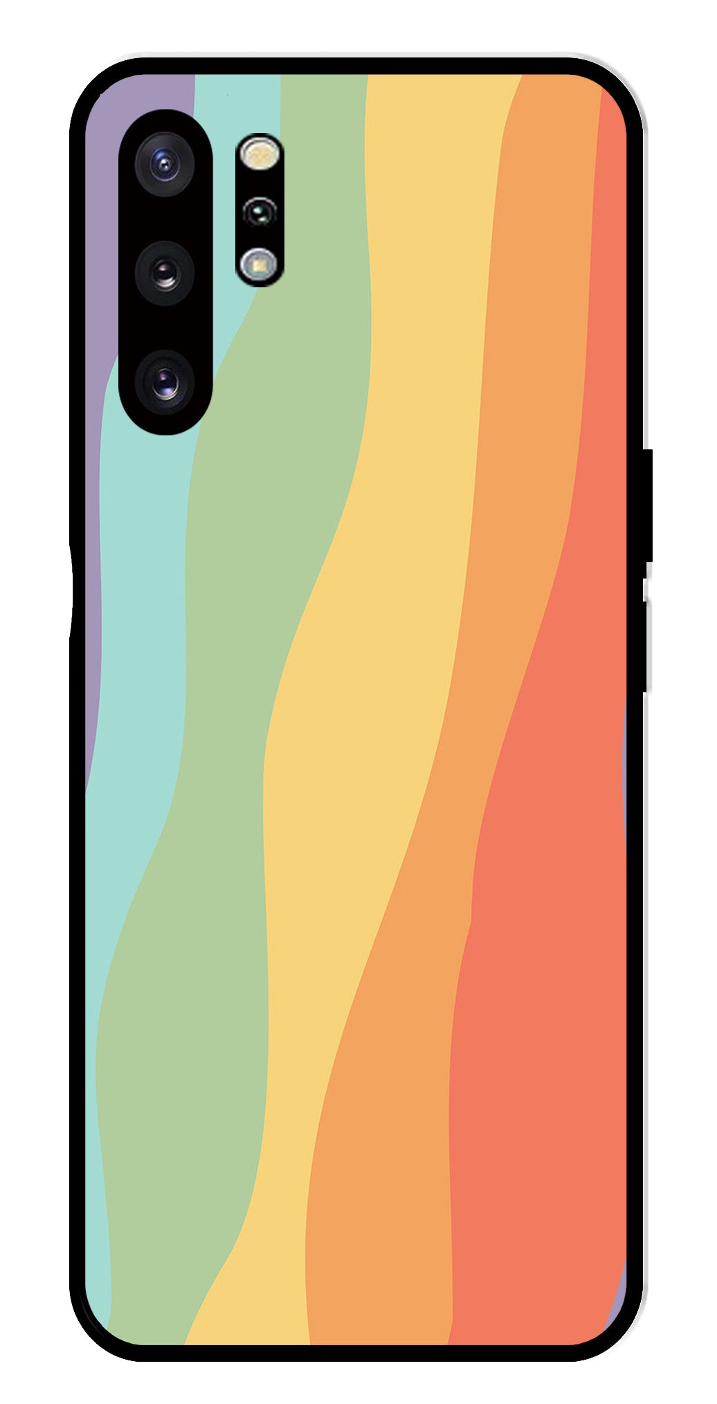 Muted Rainbow Metal Mobile Case for Samsung Galaxy Note 10 Plus   (Design No -02)