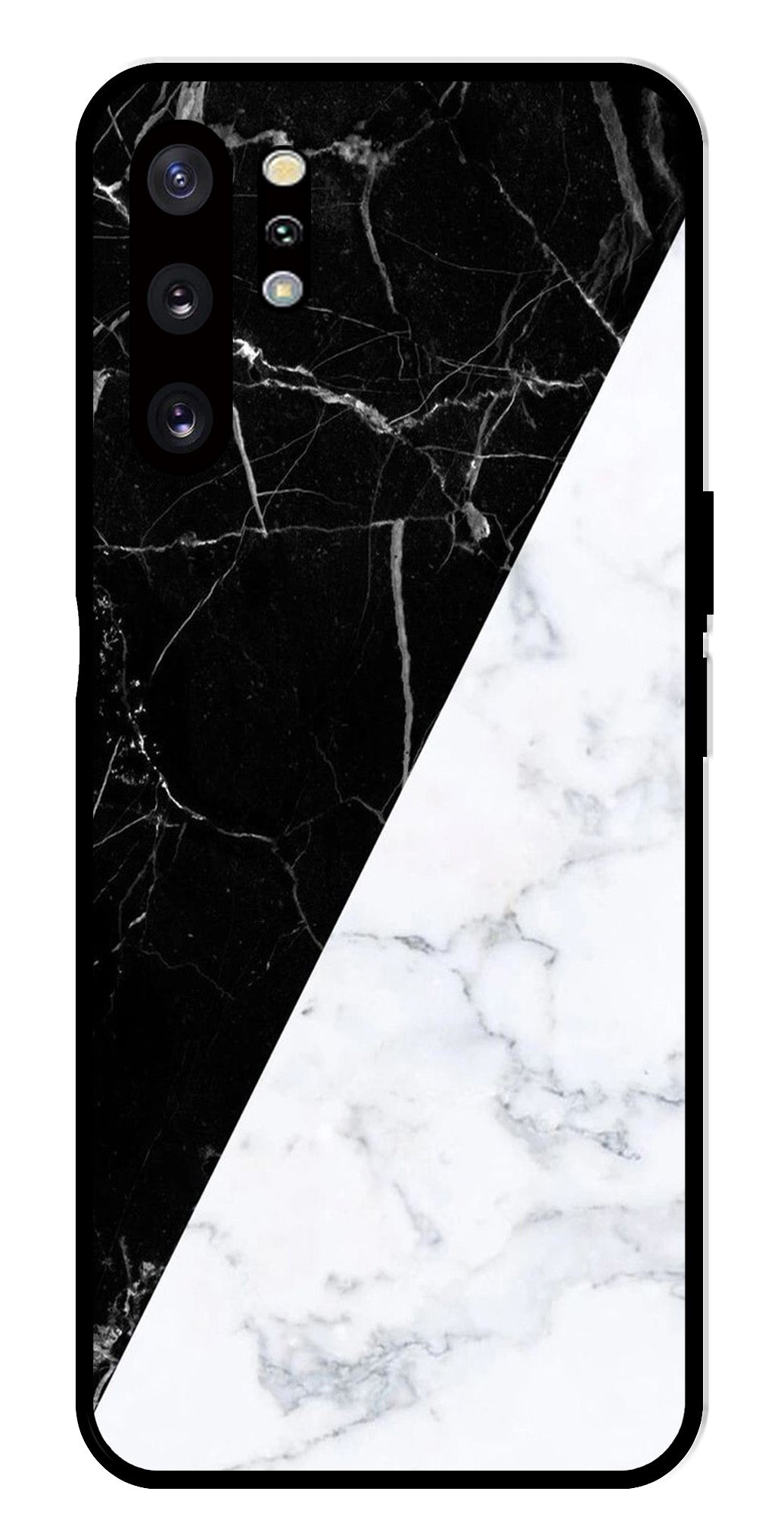 Black White Marble Design Metal Mobile Case for Samsung Galaxy Note 10 Plus   (Design No -09)