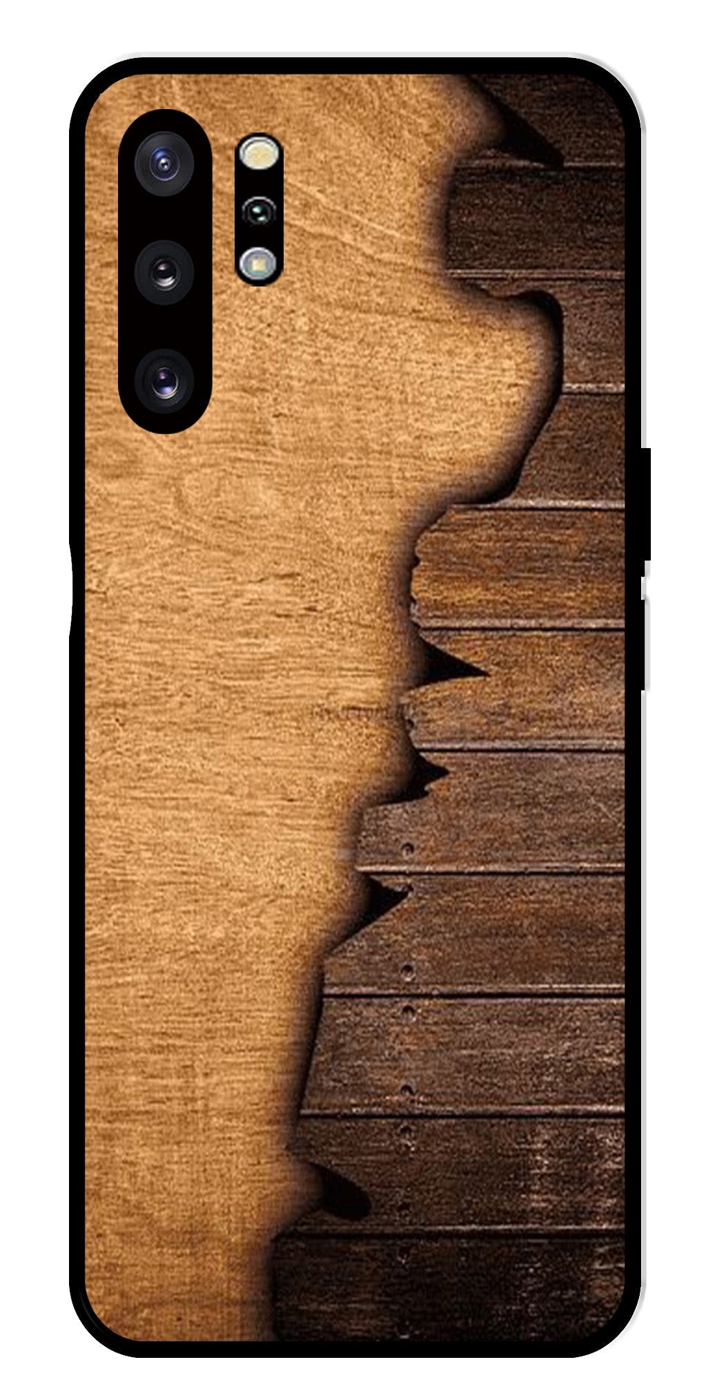Wooden Design Metal Mobile Case for Samsung Galaxy Note 10 Plus   (Design No -13)