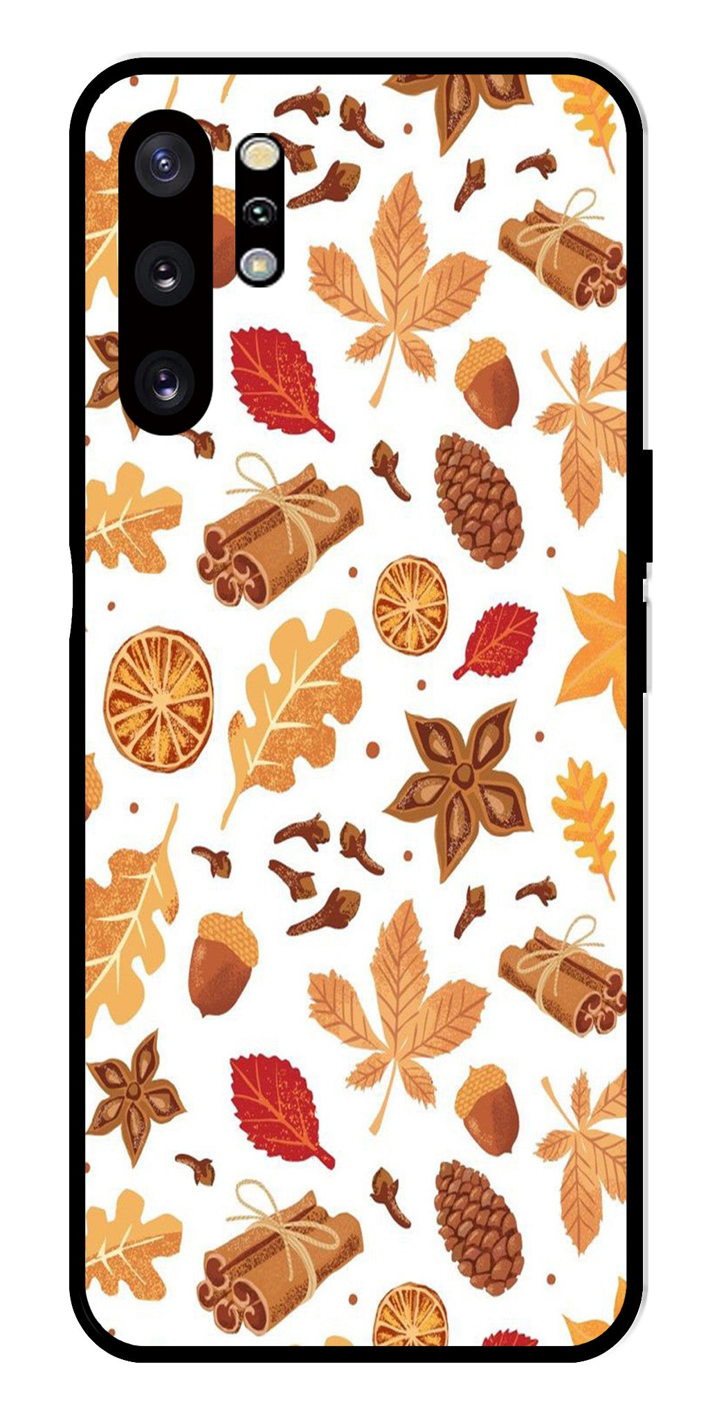 Autumn Leaf Metal Mobile Case for Samsung Galaxy Note 10 Plus   (Design No -19)