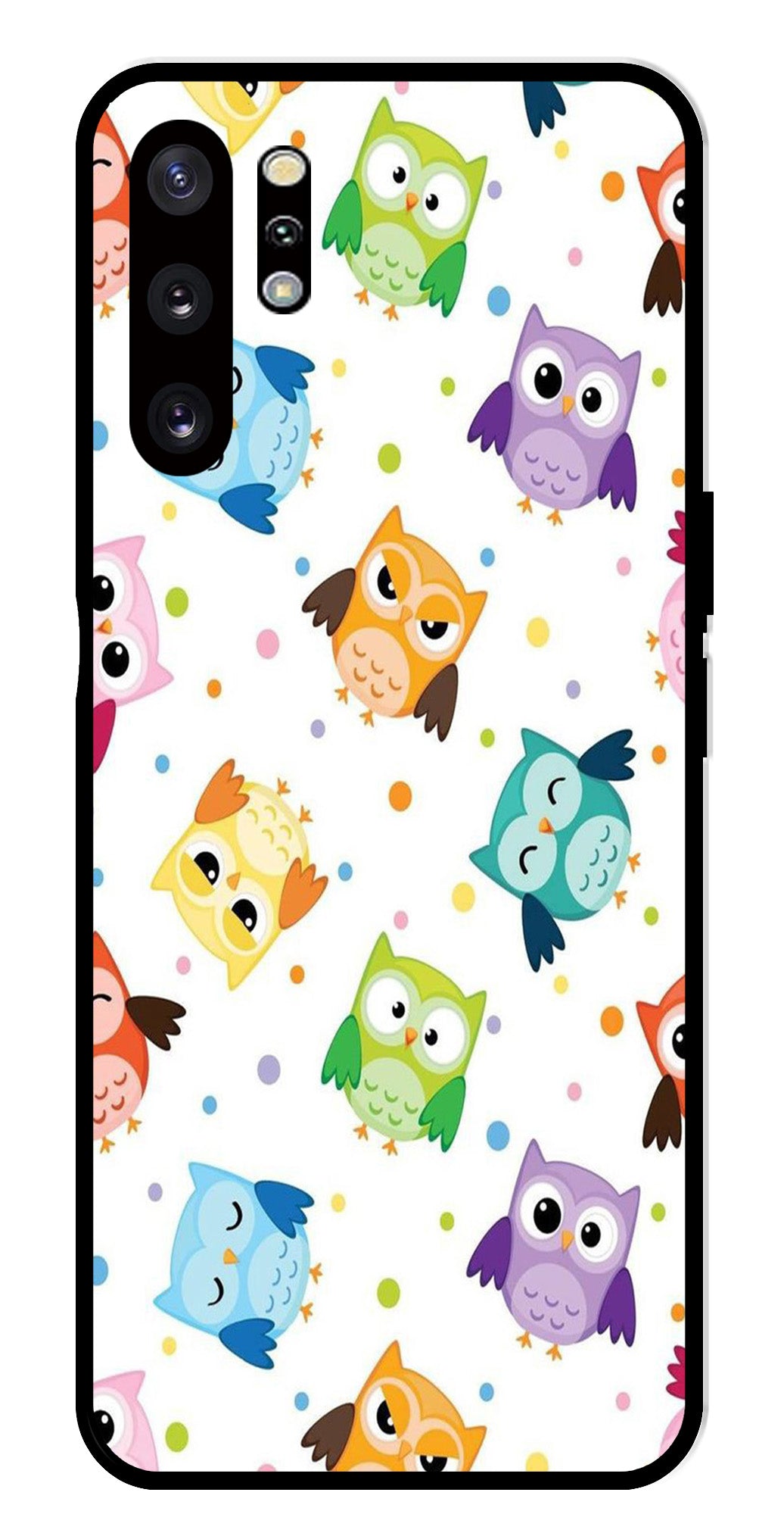 Owls Pattern Metal Mobile Case for Samsung Galaxy Note 10 Plus   (Design No -20)