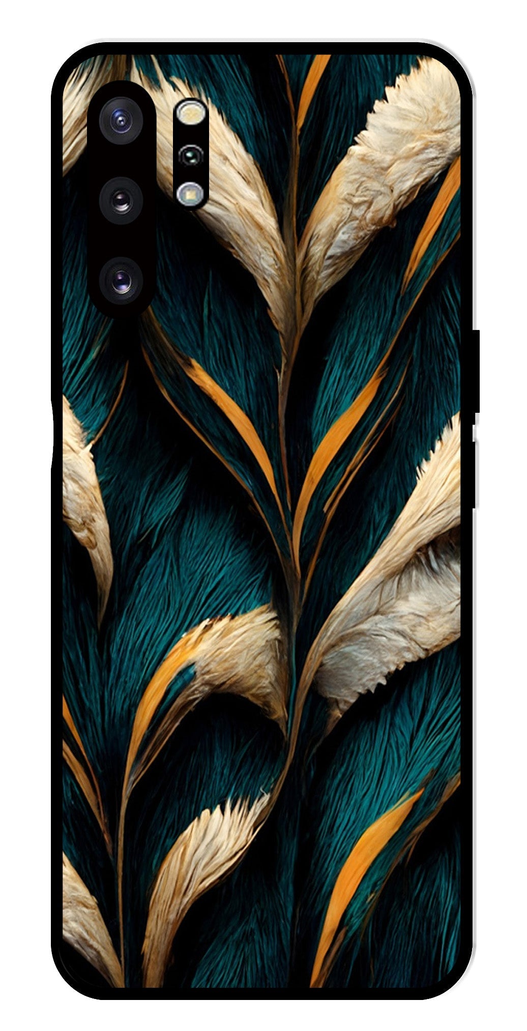 Feathers Metal Mobile Case for Samsung Galaxy Note 10 Plus   (Design No -30)