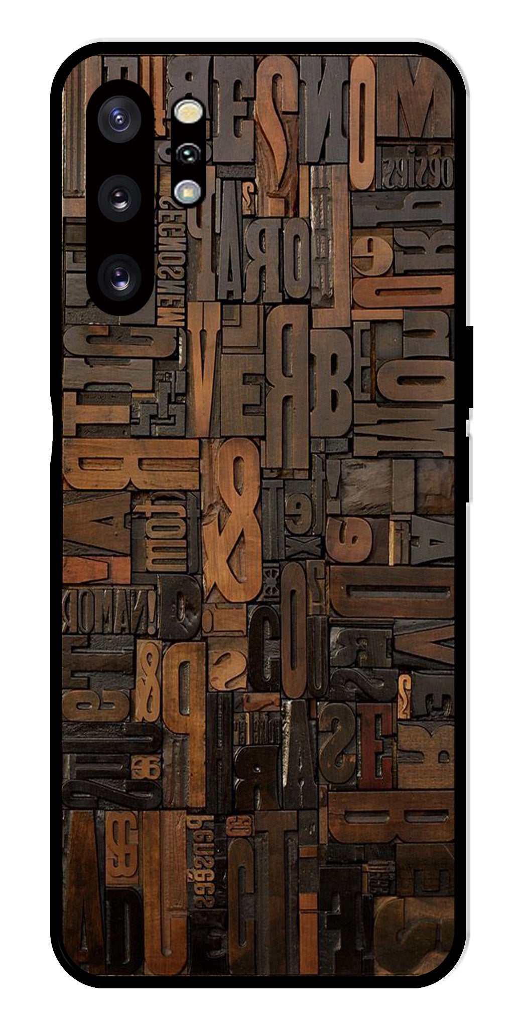 Alphabets Metal Mobile Case for Samsung Galaxy Note 10 Plus   (Design No -32)