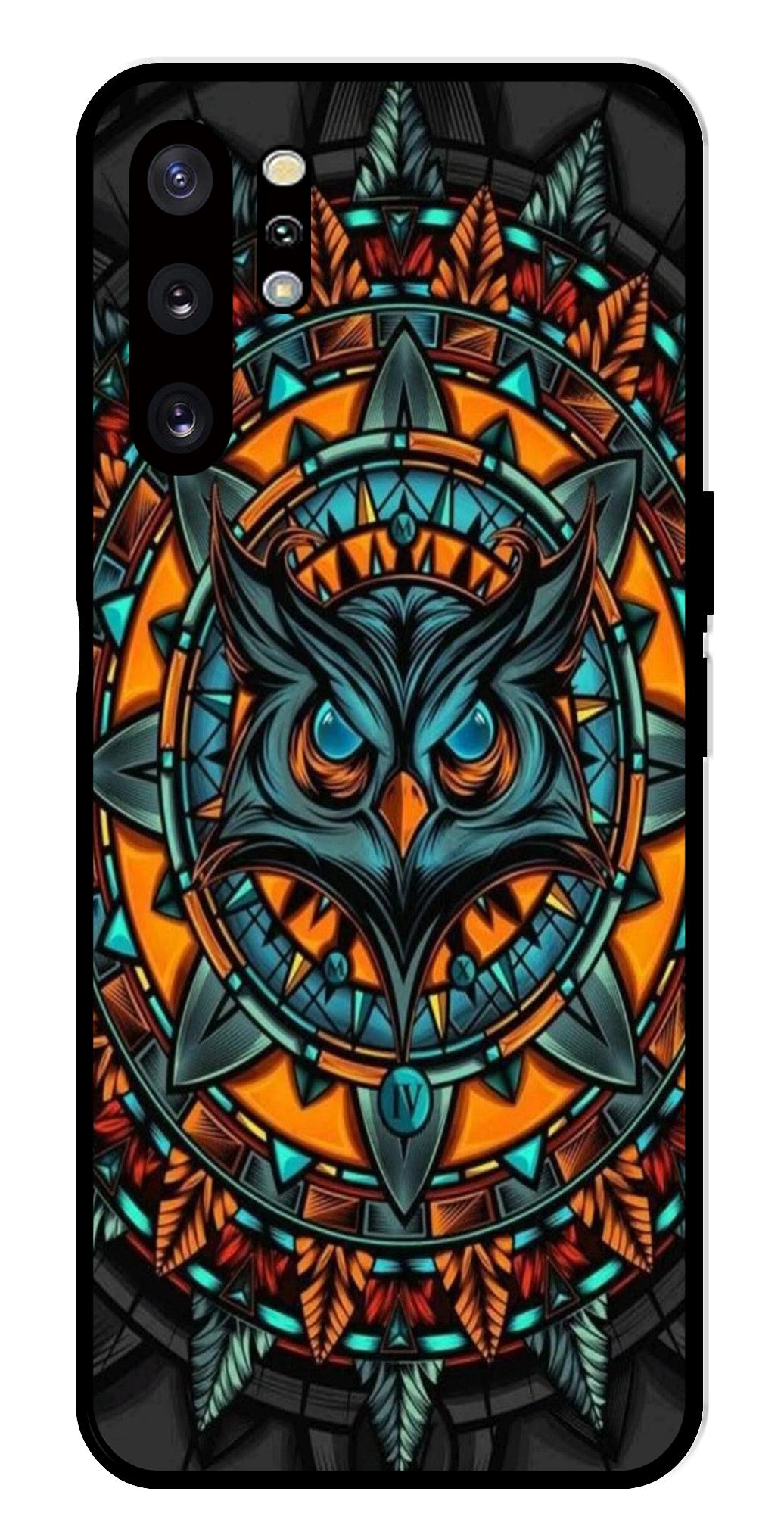Owl Pattern Metal Mobile Case for Samsung Galaxy Note 10 Plus   (Design No -42)